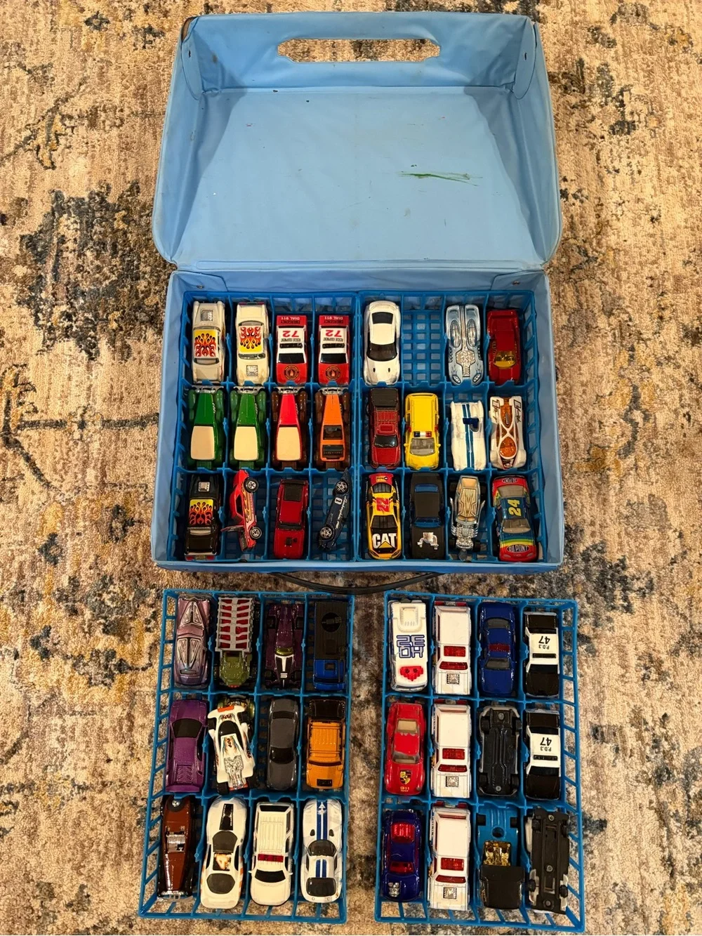 Vintage 1982 ZEE Die Cast Collector's 48 Carry Case With 47 Trucks & Race Cars